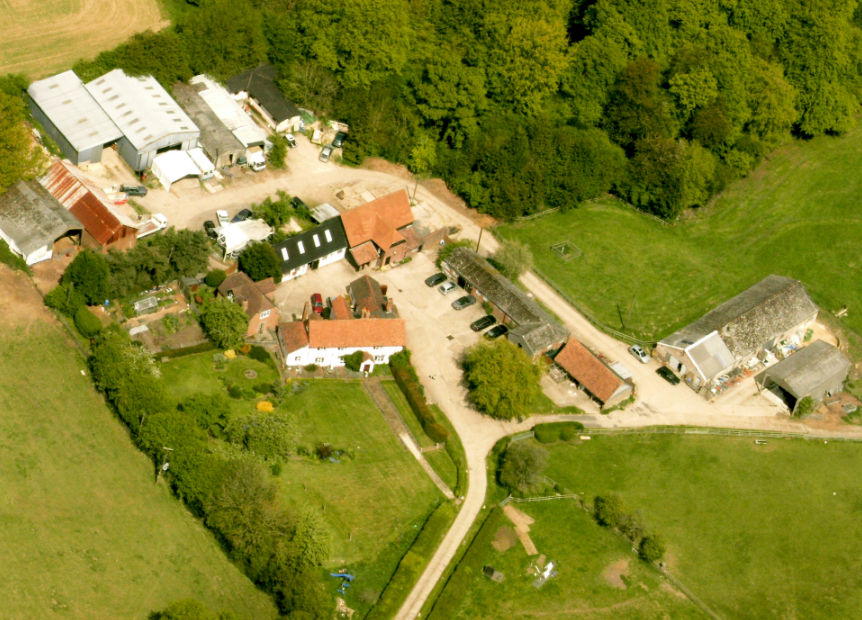 Aerial view of Cholsey Grange Farm in June 2009